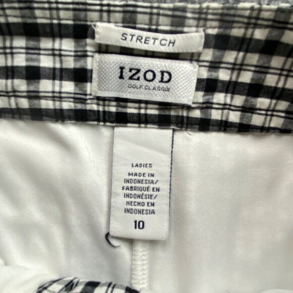 Izod‎ Golf Classics Skort Womens 10 Black & White Plaid Stretch  Preppy Beach - Picture 4 of 6